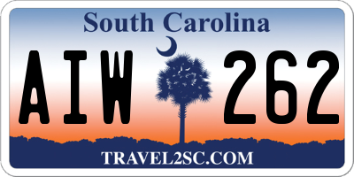 SC license plate AIW262