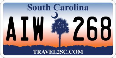 SC license plate AIW268