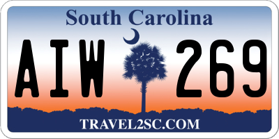 SC license plate AIW269