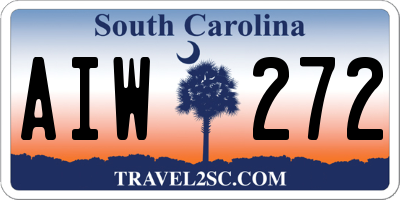 SC license plate AIW272