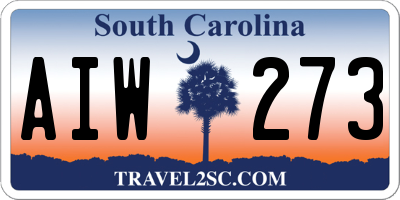 SC license plate AIW273