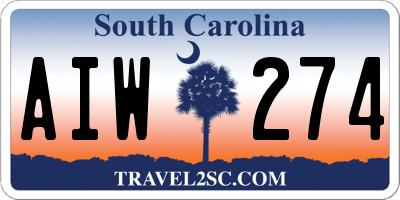 SC license plate AIW274