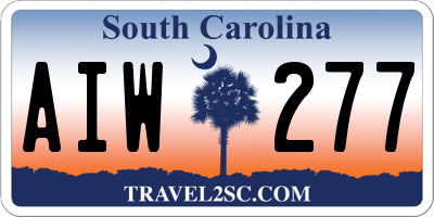 SC license plate AIW277