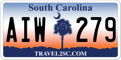 SC license plate AIW279