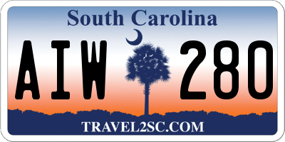 SC license plate AIW280