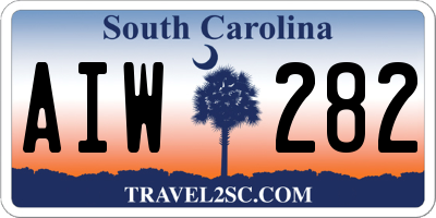 SC license plate AIW282