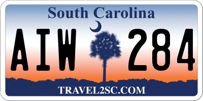 SC license plate AIW284