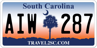 SC license plate AIW287
