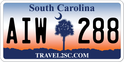 SC license plate AIW288