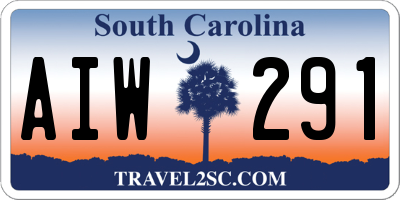 SC license plate AIW291