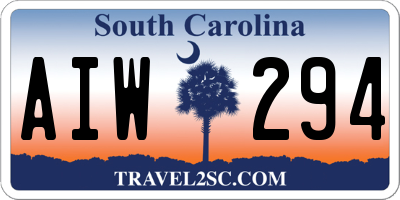 SC license plate AIW294