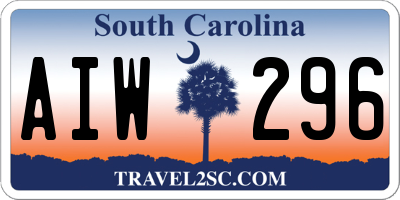 SC license plate AIW296
