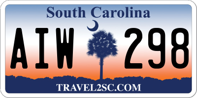 SC license plate AIW298