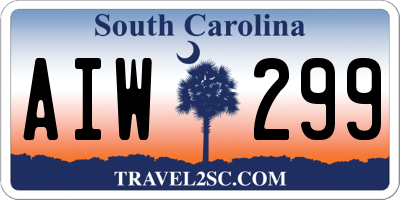 SC license plate AIW299