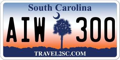 SC license plate AIW300