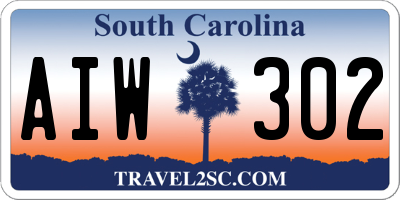SC license plate AIW302