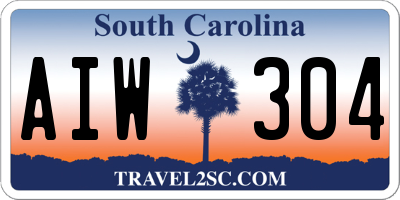 SC license plate AIW304