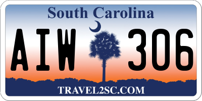 SC license plate AIW306