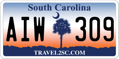 SC license plate AIW309