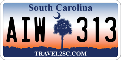 SC license plate AIW313