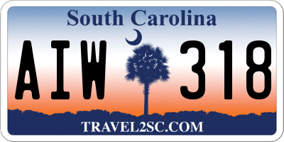 SC license plate AIW318