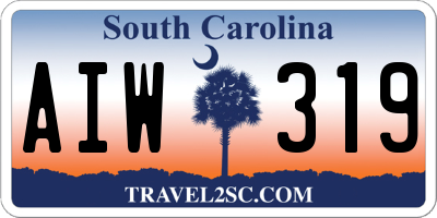 SC license plate AIW319