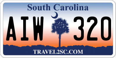 SC license plate AIW320