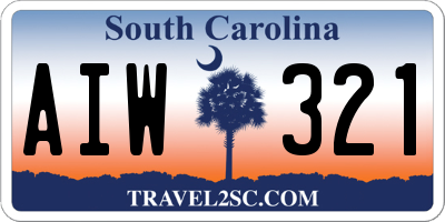 SC license plate AIW321