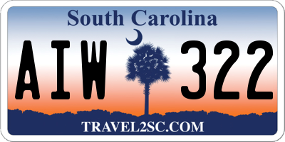 SC license plate AIW322