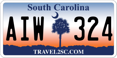 SC license plate AIW324