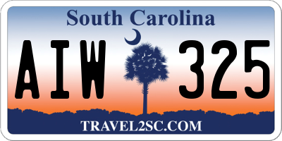 SC license plate AIW325