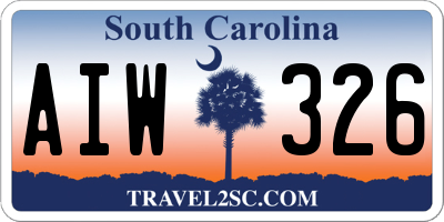 SC license plate AIW326