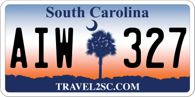 SC license plate AIW327