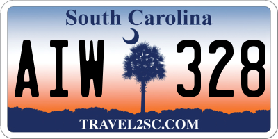 SC license plate AIW328