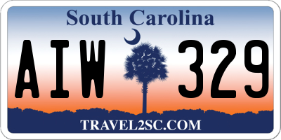 SC license plate AIW329