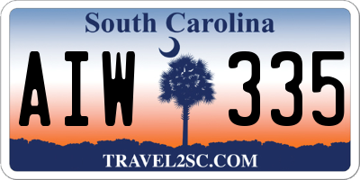 SC license plate AIW335