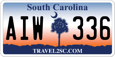 SC license plate AIW336