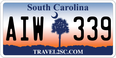 SC license plate AIW339