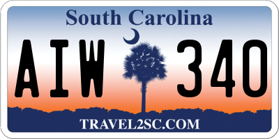 SC license plate AIW340