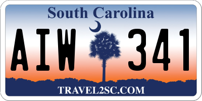 SC license plate AIW341