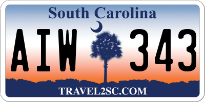 SC license plate AIW343