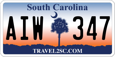SC license plate AIW347