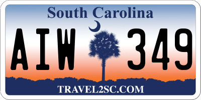 SC license plate AIW349