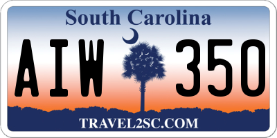 SC license plate AIW350