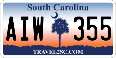 SC license plate AIW355