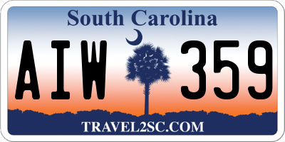 SC license plate AIW359