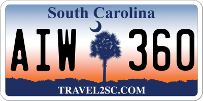 SC license plate AIW360