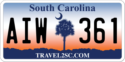 SC license plate AIW361