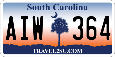 SC license plate AIW364