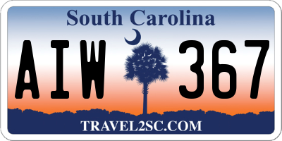 SC license plate AIW367